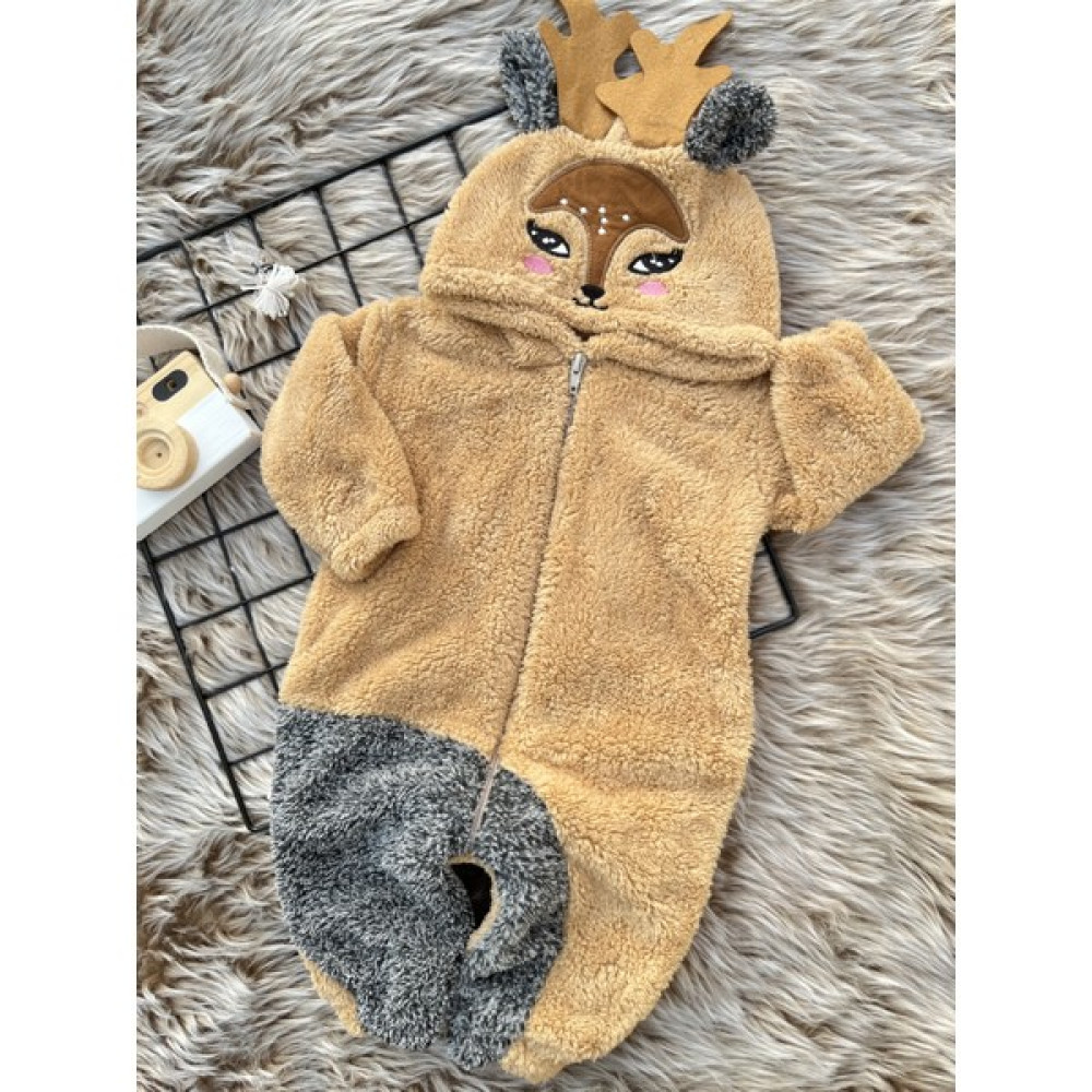 Minizade Welsoft Peluş Fermuarlı Kışlık Kız Geyik Bebek Uyku Tulumu Bebek Tulumu Fiyatı