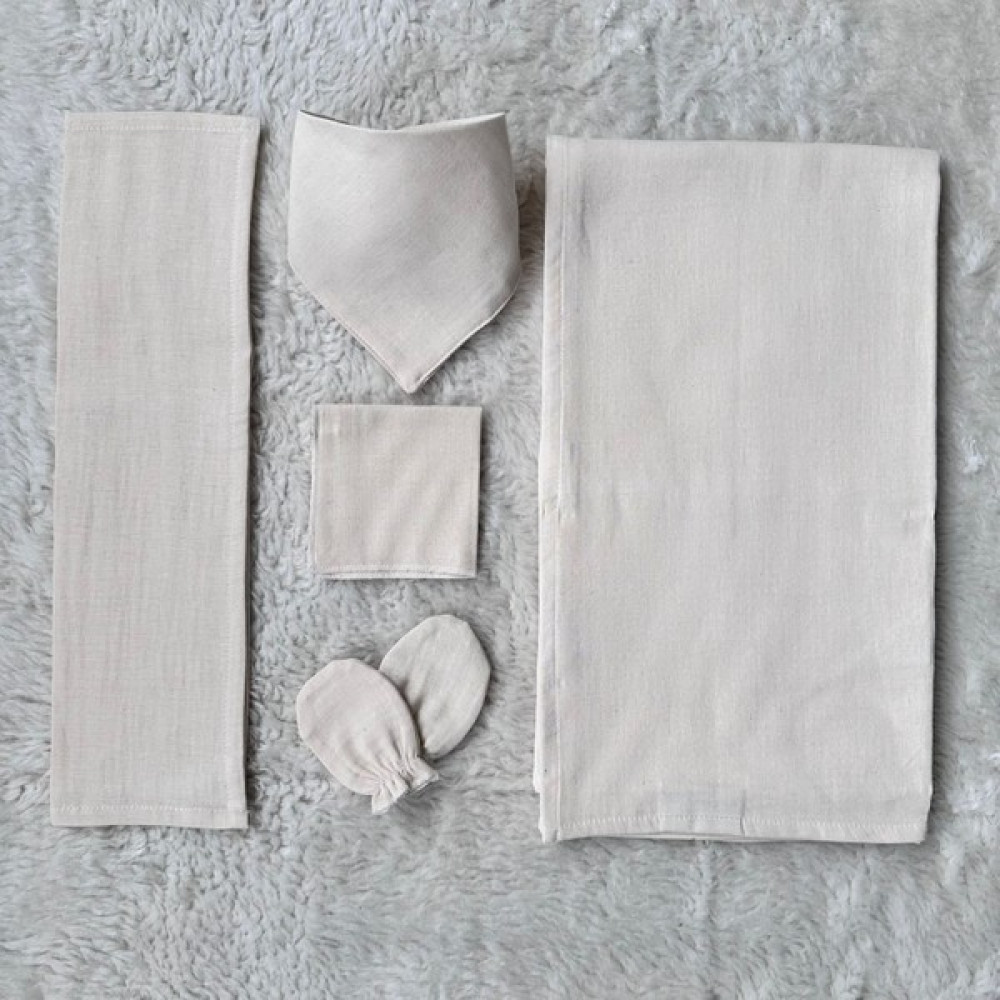 Minnana Kids Bebek Müslin Kumaş 5'li Set - Standart - Krem Oto Boyaları Fiyatı