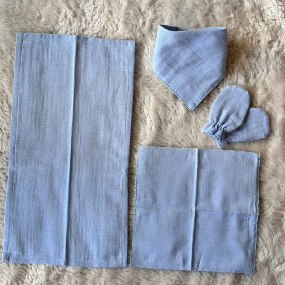Minnana Kids Bebek Müslin Kumaş 5'li Set - Standart - Mavi Oto Boyaları Fiyatı