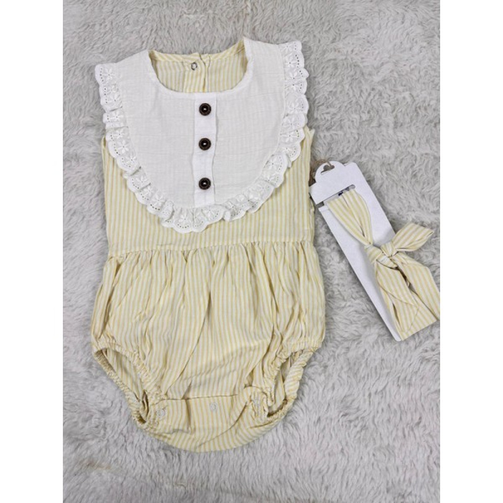 Minnana Kids Çizgili Dantelli Düğmeli Kız Bebe Zıbın Bebek Zıbın Seti Fiyatı