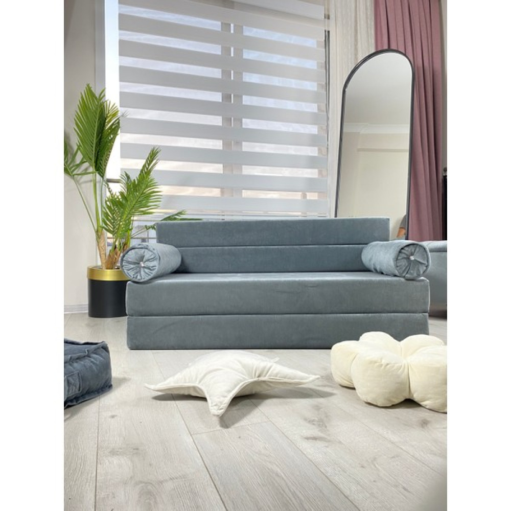 Minness Katlanır Yatak & Katlanır Koltuk-Baby Face Kumaş GRİ 120*200 &Oturum Yüksekliği 29 cm - Açık Gri Kanepe & Çekyat Fiyatı