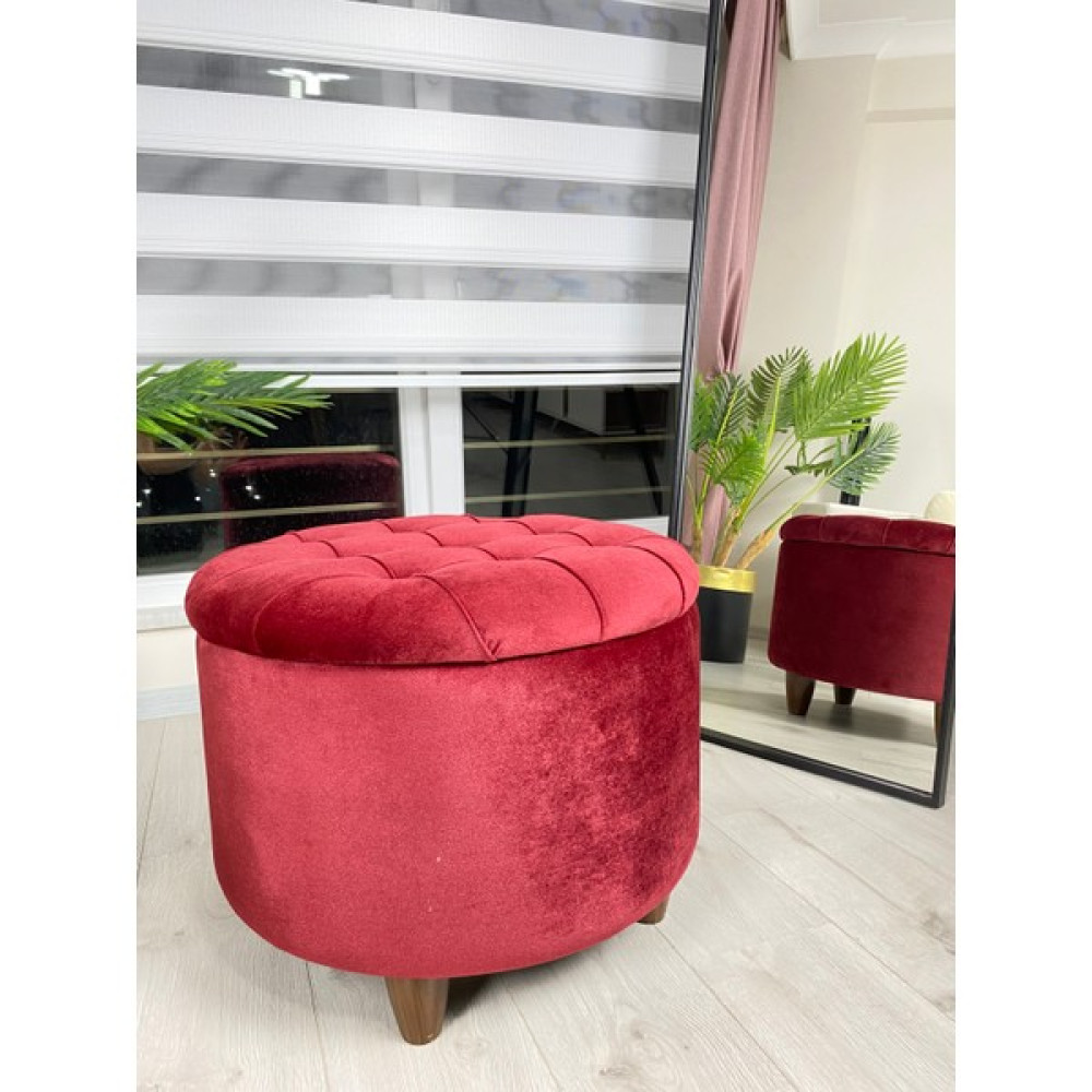Minness Sandıklı Puf & Benc 55 cm - Kırmızı Puf Fiyatı