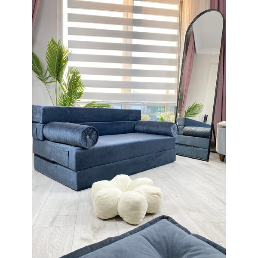 Minness Tek Kişilik Katlanır Yataklı Koltuk-Babyface Kadife Antrasit 70X200&OTURUM YÜKSEKLIK29CM - 120 x 200 cm Yatak Fiyatı