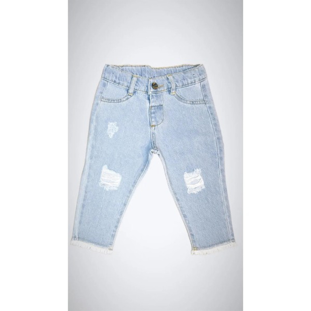 Minny Max Beli Ayarlanabilir Lastikli Yırtık ve Paça Kesik Detaylı Denim Pantolon Erkek Çocuk Pantolon Fiyatı
