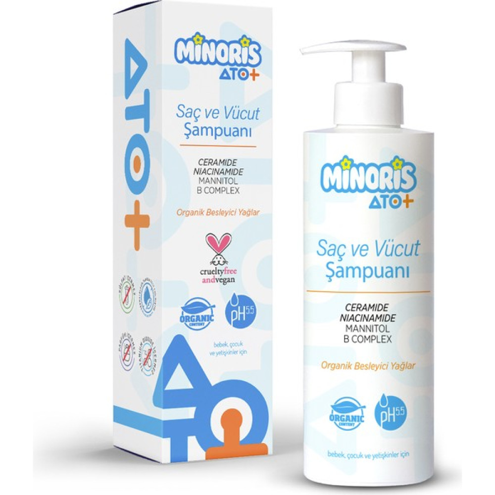 Minoris Ato+ Saç ve Vücut Şampuanı 400ML - Yenidoğan Bebek Şampuanı Fiyatı