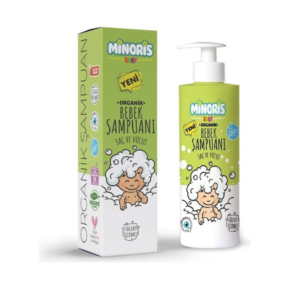 Minoris Baby Organik Bebek Saç ve Vücut Şampuan 400 ml sülfatsız Bebek Şampuanı Fiyatı