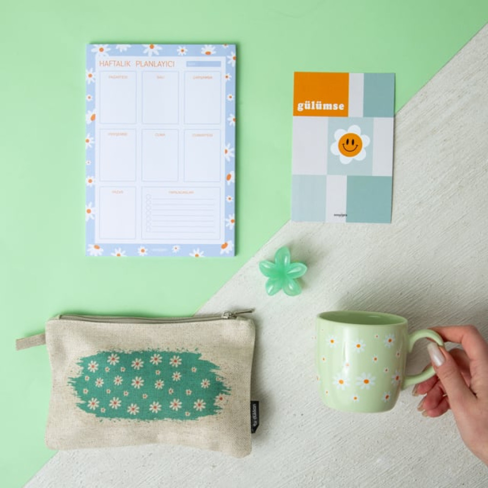 Mint Papatyalı Hediye Kutusu