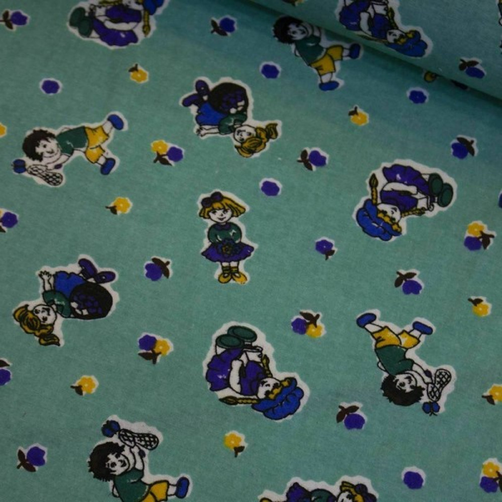 Mint Yeşili Çocuklar Pazen Kumaş - 90 cm - 1 m Kumaşlar Fiyatı