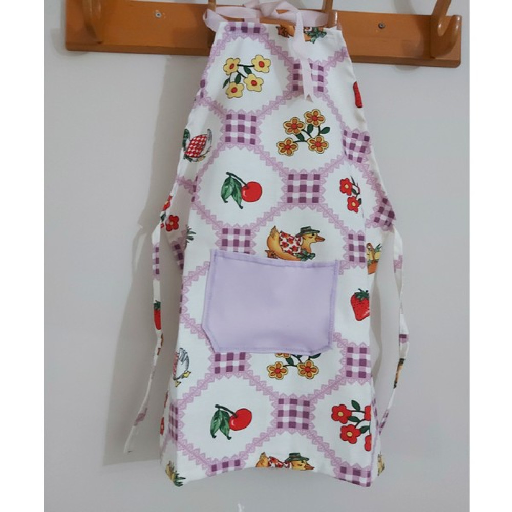 Mintimia Cepli Çocuk Mutfak Ve Etkinlik Önlüğü Kedili Turuncu 60 x 40 Cm - Standart - Lila Mutfak Önlüğü Fiyatı