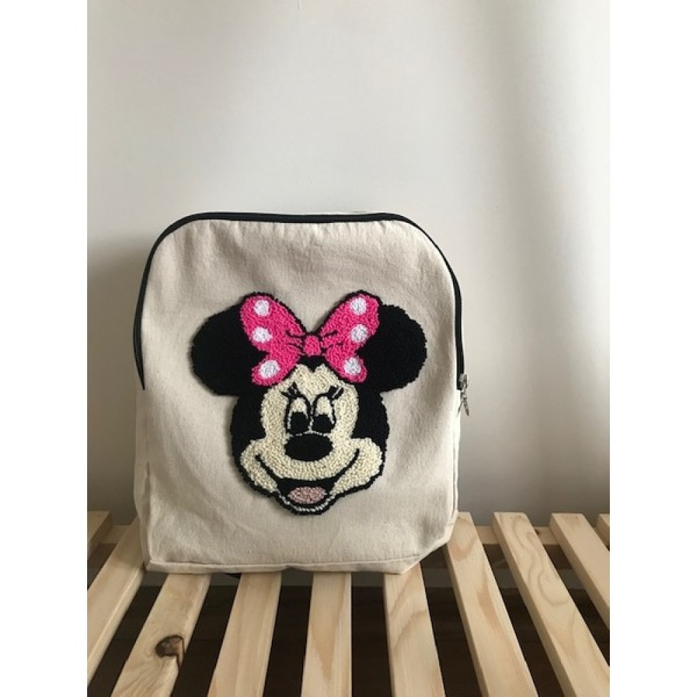 Mintimia Punch Işlemeli Çocuk Sırt Çantası Mickey Krem 25*32 cm Bebek-Çocuk Odası Fiyatı