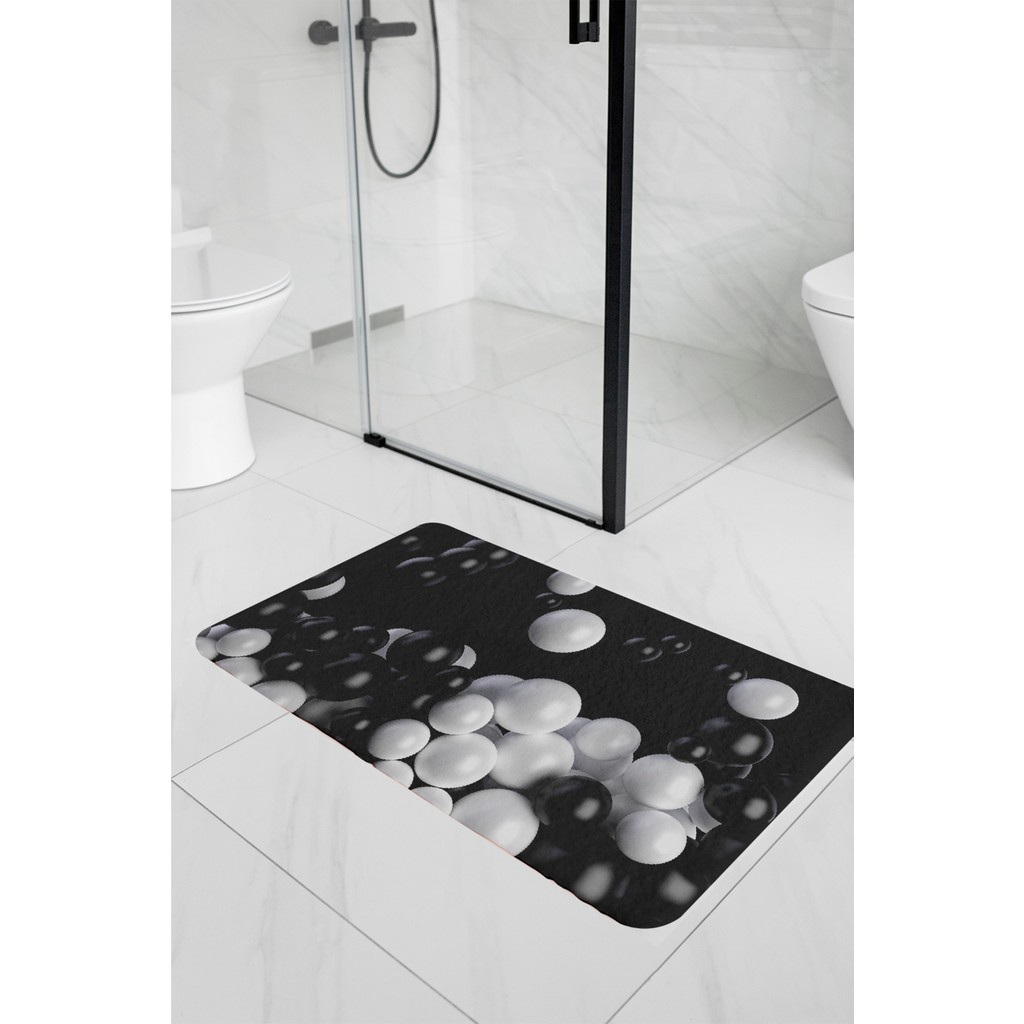 Minufco 3D Desenli Iç Dış Mekan Kullanıma Uygun Kaymaz Su Emici Üç Katmanlı Abdest Banyo Paspası - Çok Renkli - inciler Araca Özel Paspaslar Fiyatı