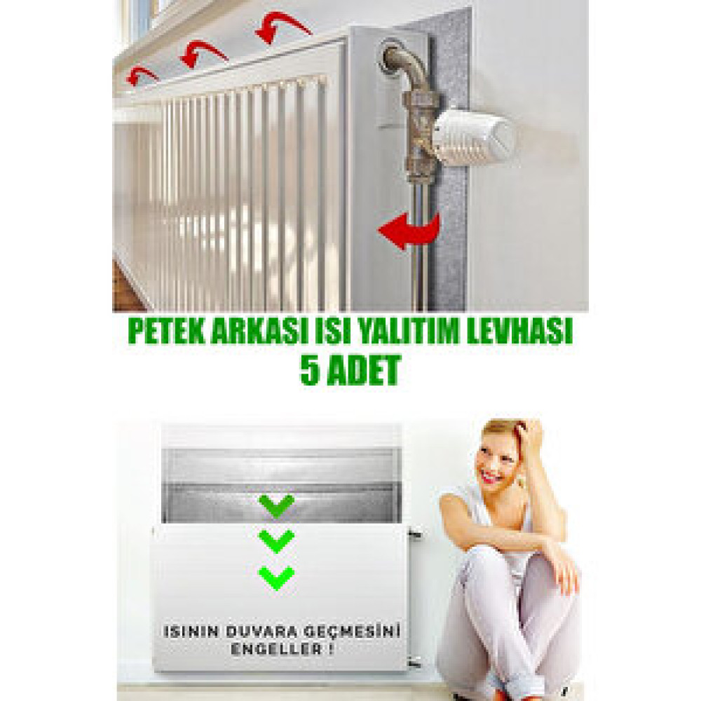 Minufco 5 Adet 5mm Kalınlıkta Petek Kalorifer Radyatör Arkası Folyolu Plaka Isı Yalıtım Levhası Şilte Petek Yalıtım Levhası Dış Cephe Yalıtım Malzemeleri Fiyatı