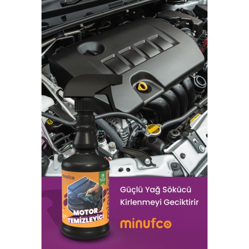 Minufco Motor Temizleme Spreyi / Demir Tozu / Jant Temizleyici / Mükemmel Temizlik ve Parlaklık 500ML 2 In 1 Oto Genel Temizlik Fiyatı