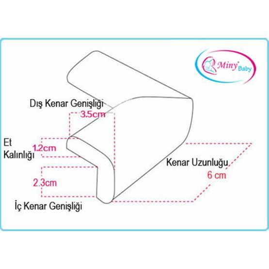 Miny Baby 4 Adet Kahverengi Kauçuk Köşe Koruyucu