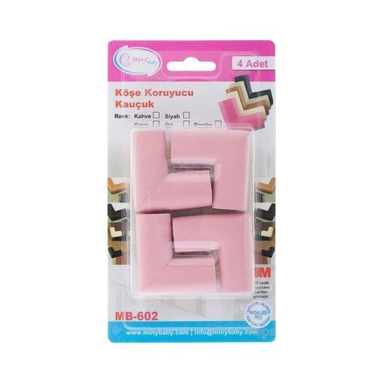 Miny Baby 4 Adet Pembe Kauçuk Köşe Koruyucu