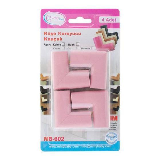 Miny Baby 4 Adet Pembe Kauçuk Köşe Koruyucu