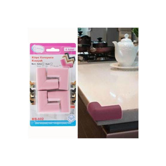 Miny Baby 4 Adet Pembe Kauçuk Köşe Koruyucu