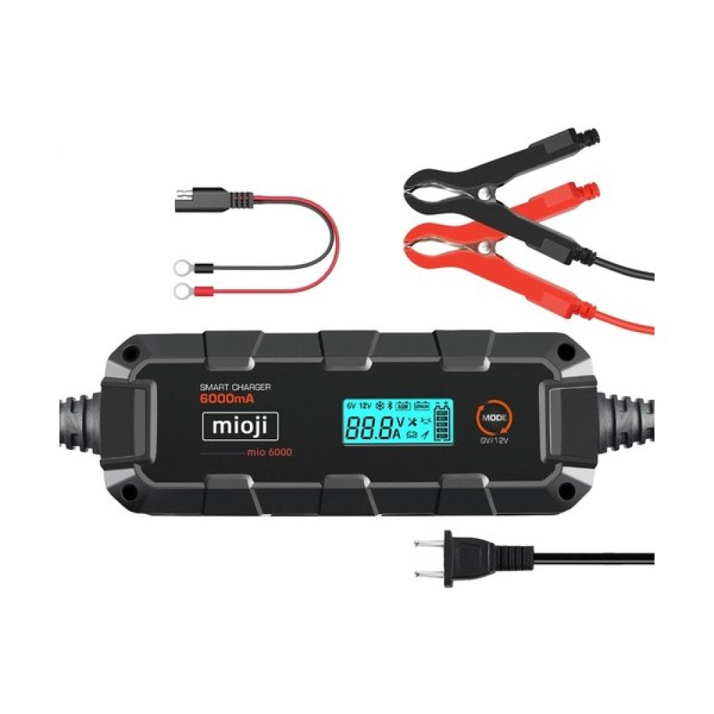 Mioji Mio 6000 6A 6V ve 12V Araba Şarj, Akü Bakım, Damlama Şarj Cihazı ve Motosiklet, ATV, Lityum ve Derin Döngülü Aküler için Kükürt Giderici Akıl... Akü Şarj Edici Fiyatı