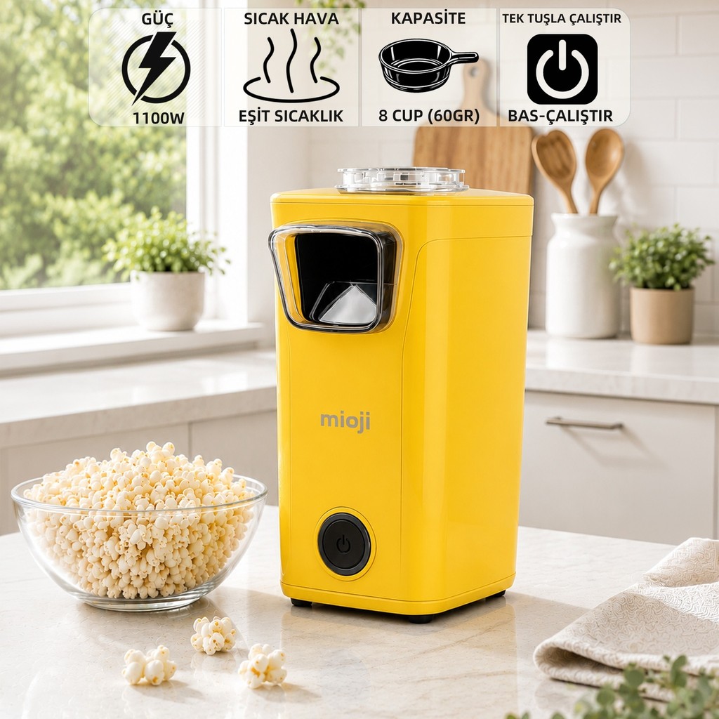 Mioji Mio Popx1 Yağsız Kompakt Mısır Patlatma Makinesi - Sarı Mısır Patlatma Makineleri Fiyatı