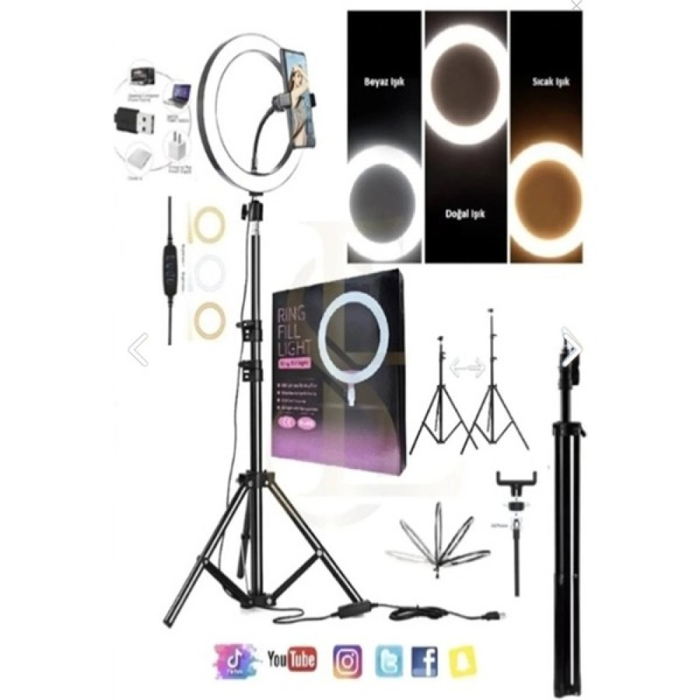 Miomi Tripot Profesyonel Ledli Youtuber Fotoğraf Video Çekimi Telefon Tutucu Tripod Tripodlar Fiyatı