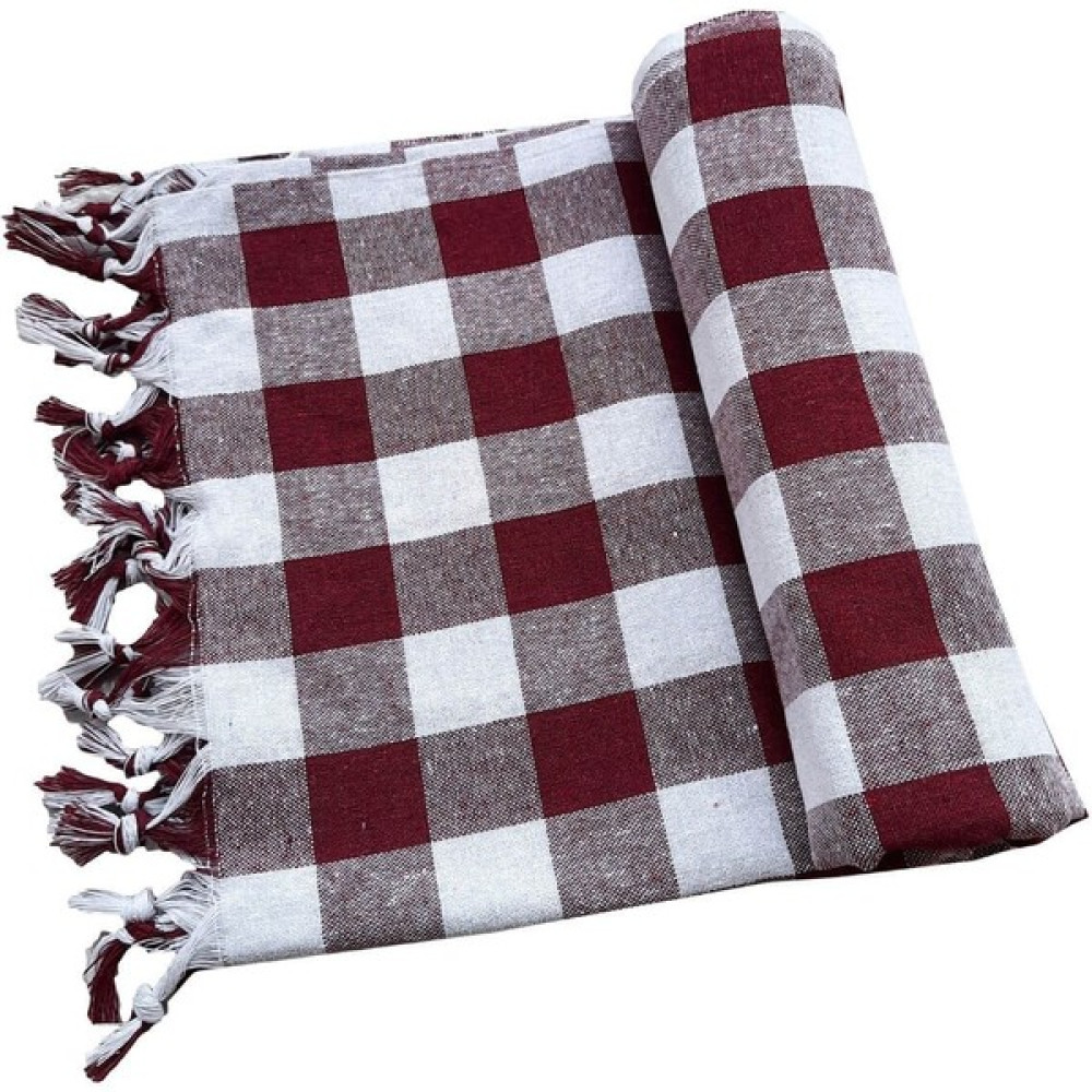 Mira Home 150X150 cm Kareli Yer Sofra Bezi Piknik Masa Örtüsü Saçaklı - 150 x 150 cm - Bordo Masa Örtüsü Fiyatı