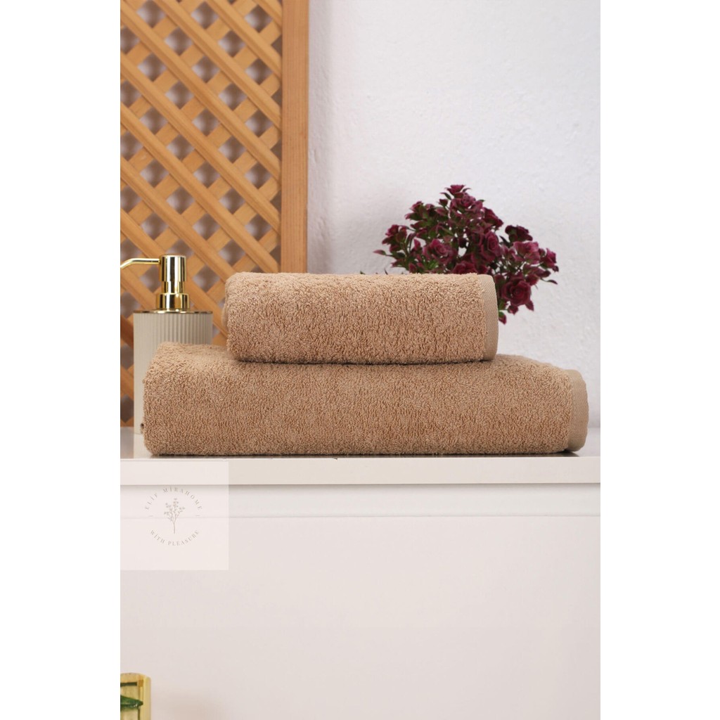 Mira Home 2 Parça Kadın / Erkek Banyo Duş Hamam Havlu Seti 90X150 cm Pamuklu - Kahverengi - 90 x 150 cm El / Yüz Havlusu Fiyatı