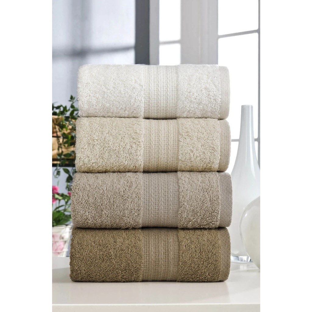 Mira Home 4 Lü El Yüz Havlu Seti %100 Pamuklu 50X85 cm Rainbow - 50 x 85 cm - Kahve El / Yüz Havlusu Fiyatı