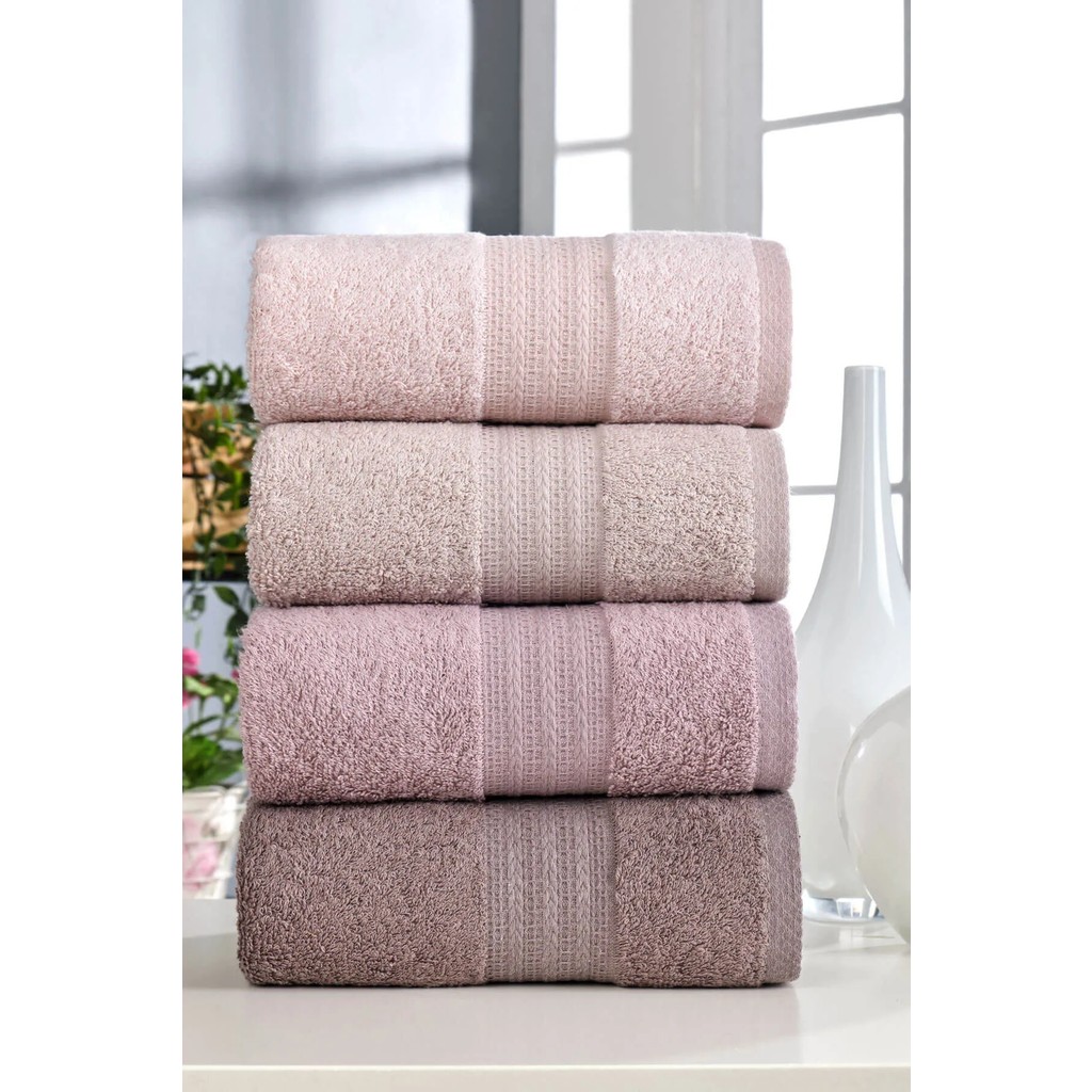 Mira Home 4 Lü El Yüz Havlu Seti %100 Pamuklu 50X85 cm Rainbow - 50 x 85 cm - Pudra El / Yüz Havlusu Fiyatı