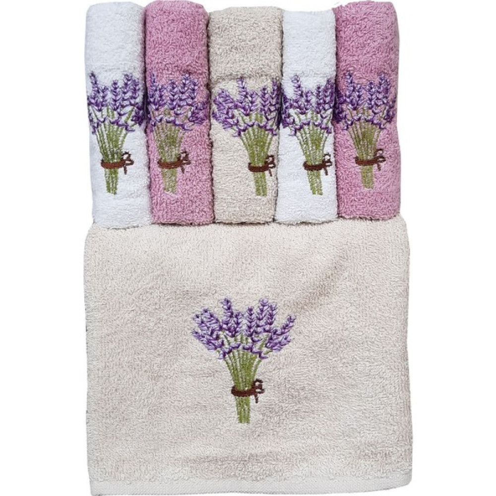 Mira Home 6 Lı 30X50 Mutfak Havlusu Lavanta Nakışlı |mutfak Havlu Takımı - Renkli - 30 x 30 cm El / Yüz Havlusu Fiyatı