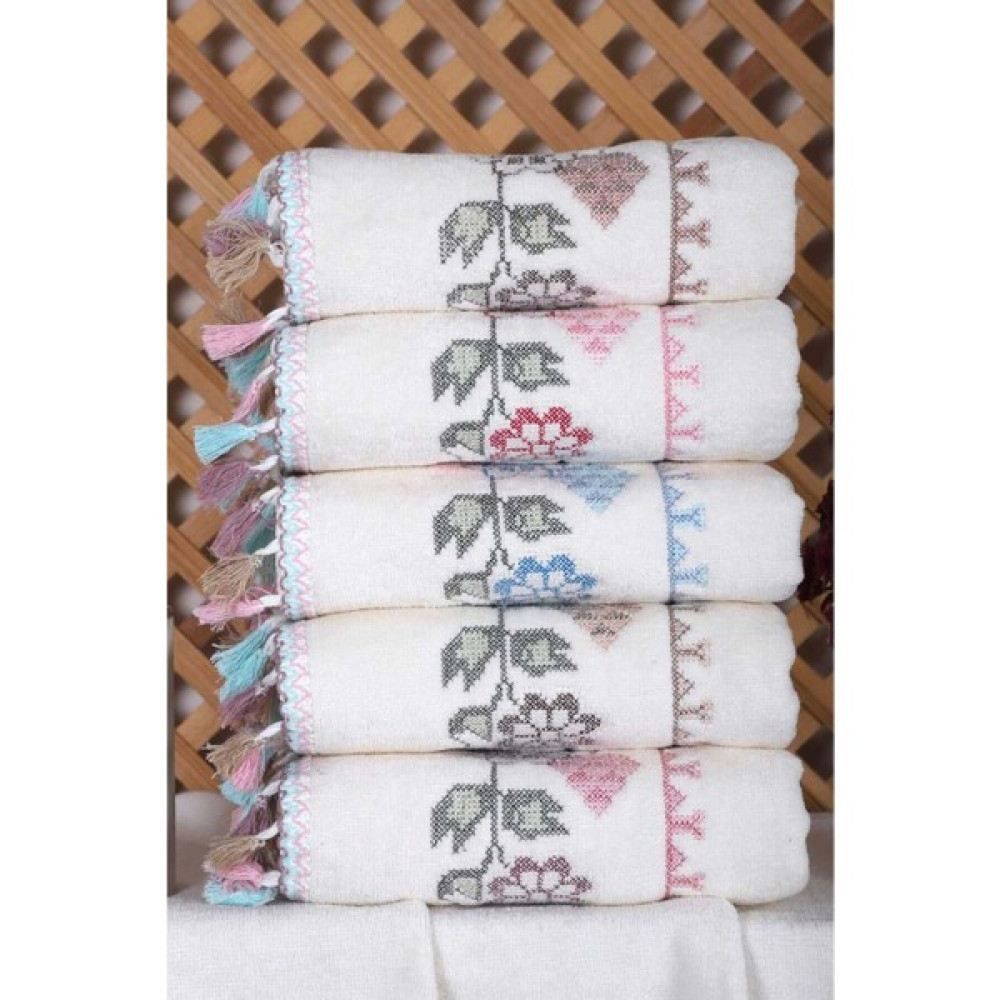 Mira Home 6 Lı Kanaviçe Nakışlı Mutfak Havlusu Seti Püsküllü 30 x 50 cm - 50 x 90 cm - Beyaz El / Yüz Havlusu Fiyatı