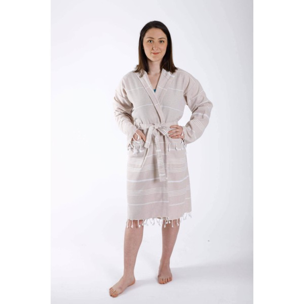 Mira Home Kapüşonlu Kadın / Erkek Peştemal Bornoz Soft %100 Pamuklu Natural - Bej - 2XL Bornoz Fiyatı