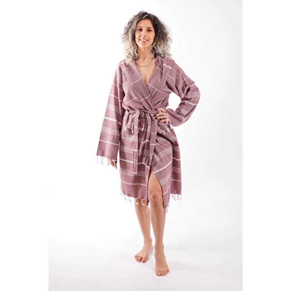 Mira Home Kapüşonlu Kadın / Erkek Peştemal Bornoz Soft %100 Pamuklu Natural - Bordo - 2XL Bornoz Fiyatı