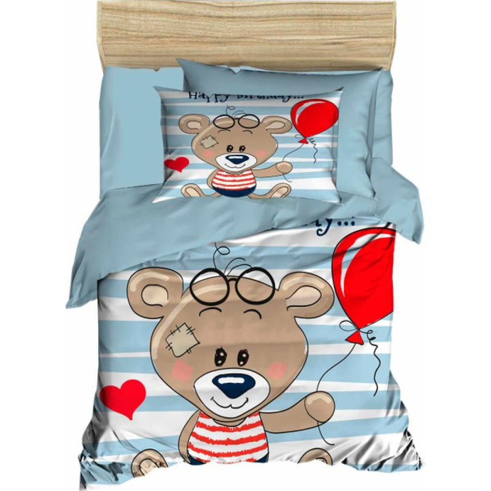 Mira Home Yenidoğan Erkek Bebek Nevresim Takımı 3D Pamuklu Bear Baloon - Mavi - 100 x 150 cm Bebek Nevresim Takımı Fiyatı