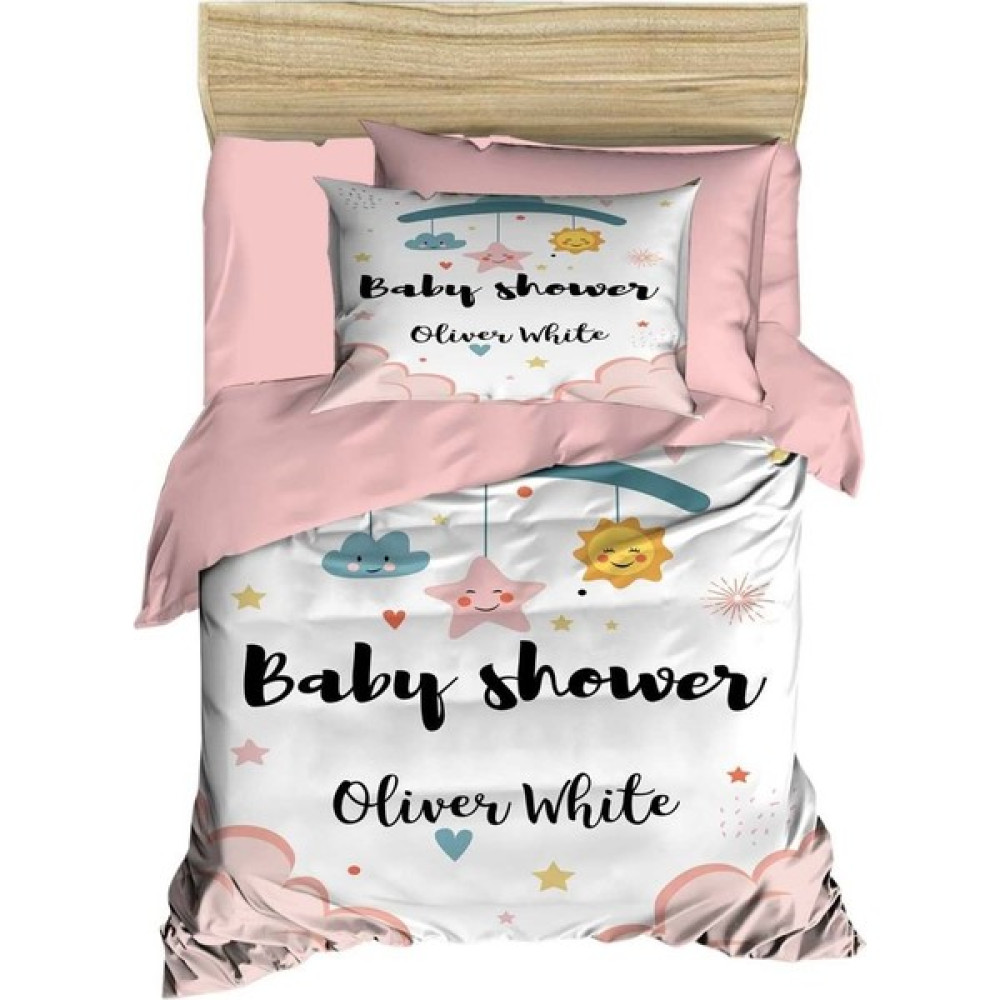 Mira Home Yenidoğan Kız Bebek Nevresim Takımı; %100 Pamuklu Baby Shower White - Renkli - 100 x 150 cm Bebek Nevresim Takımı Fiyatı