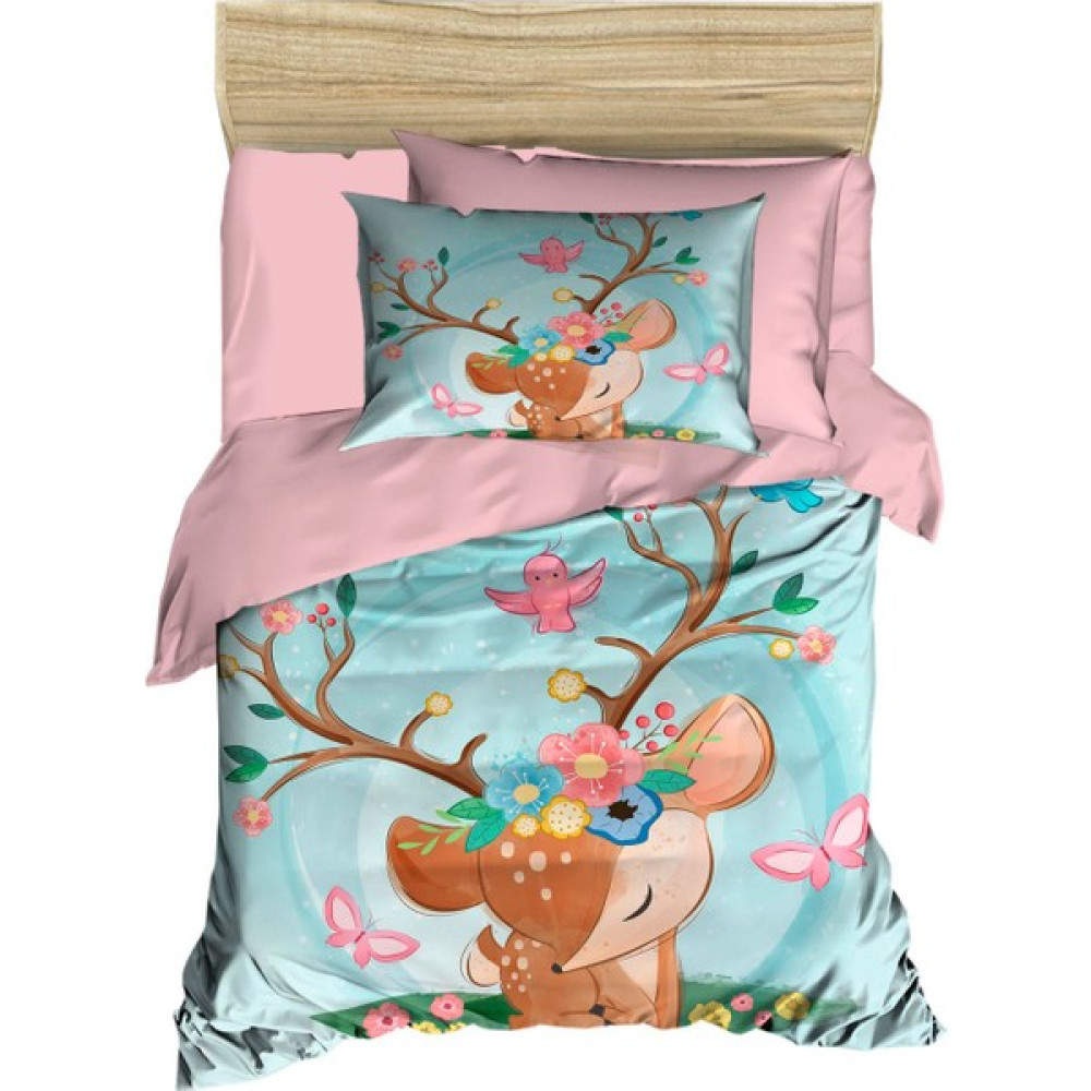Mira Home Yenidoğan Kız Bebek Nevresim Takımı 3D Pamuklu Ceylan - Pembe - 100 x 150 cm Bebek Nevresim Takımı Fiyatı