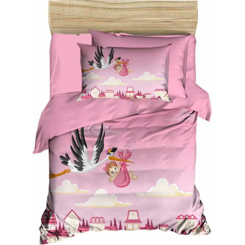 Mira Home Yenidoğan Kız Bebek Nevresim Takımı 3D Pamuklu Leylek - Pembe - 100 x 150 cm Bebek Nevresim Takımı Fiyatı