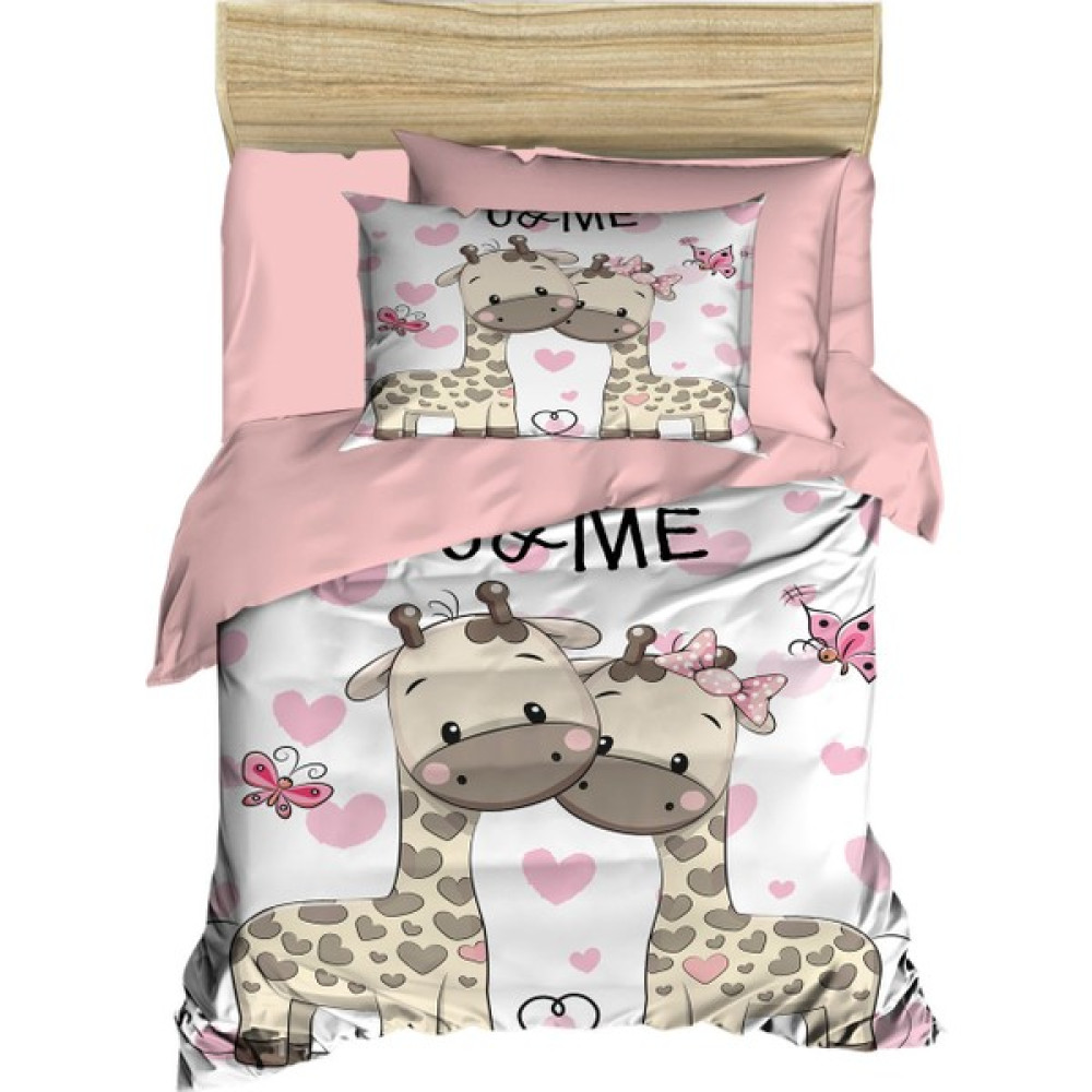Mira Home Yenidoğan Kız Bebek Nevresim Takımı 3D Pamuklu Zürafa - Pembe - 100 x 150 cm Bebek Nevresim Takımı Fiyatı