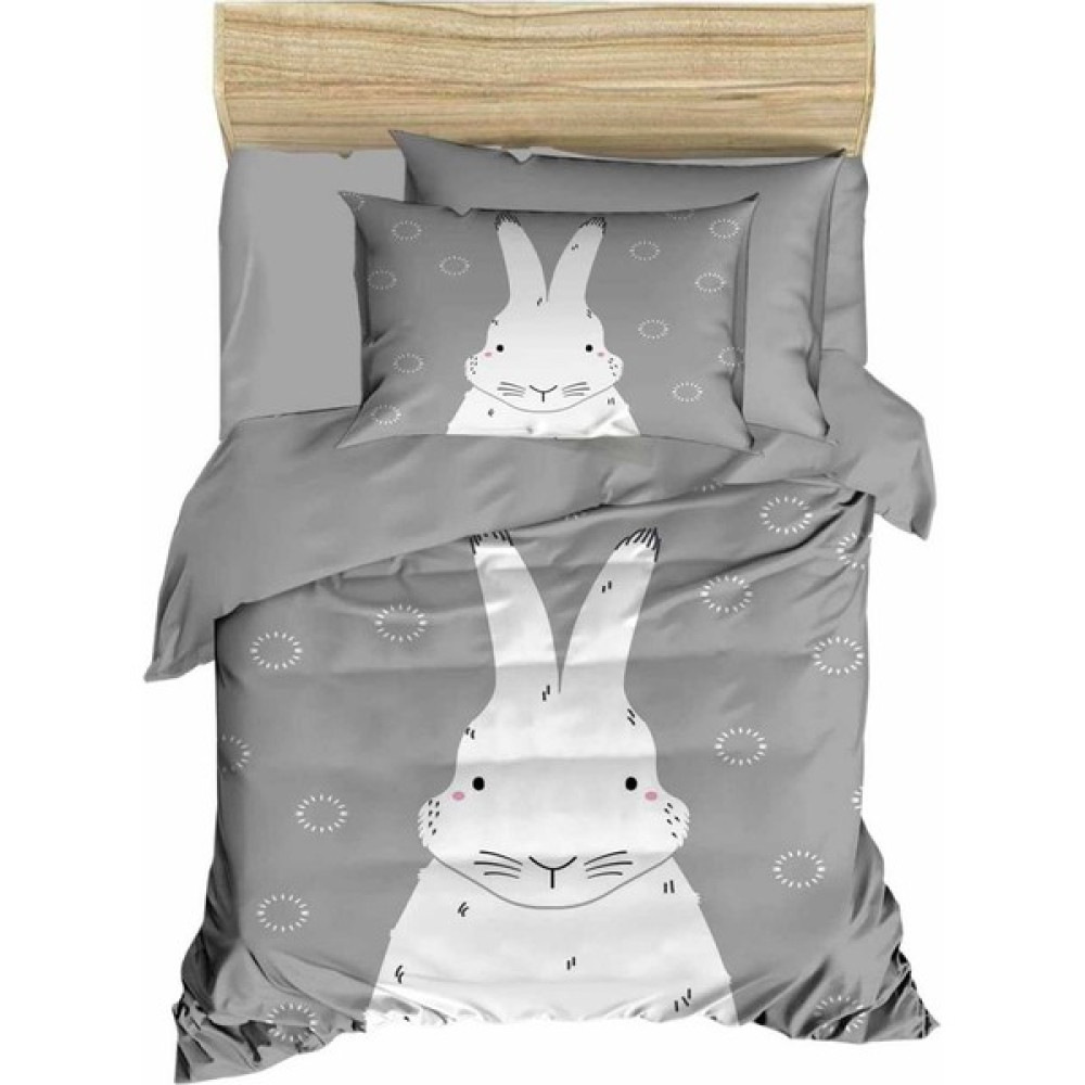 Mira Home Yenidoğan Kız / Erkek Unisex Bebek Nevresim Takımı %100 Pamuklu Gri Tavşan - Renkli - 100 x 150 cm Bebek Nevresim Takımı Fiyatı