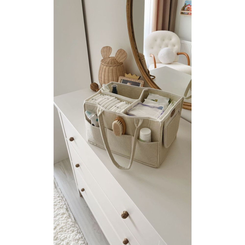Mirabest Kalın Anne Bebek Bakım Çantası Keçe Krem Bebek Bakım Çantası Fiyatı