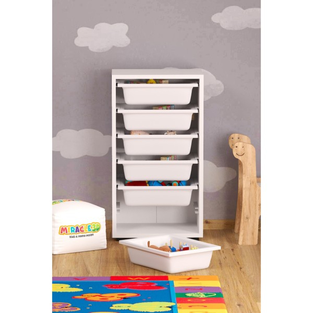 Miracle 3D 6 Sepetli Çok Amaçlı Dolap Beyaz Sepetli Çocuk Odası Organizer Gardrop & Dolap Fiyatı