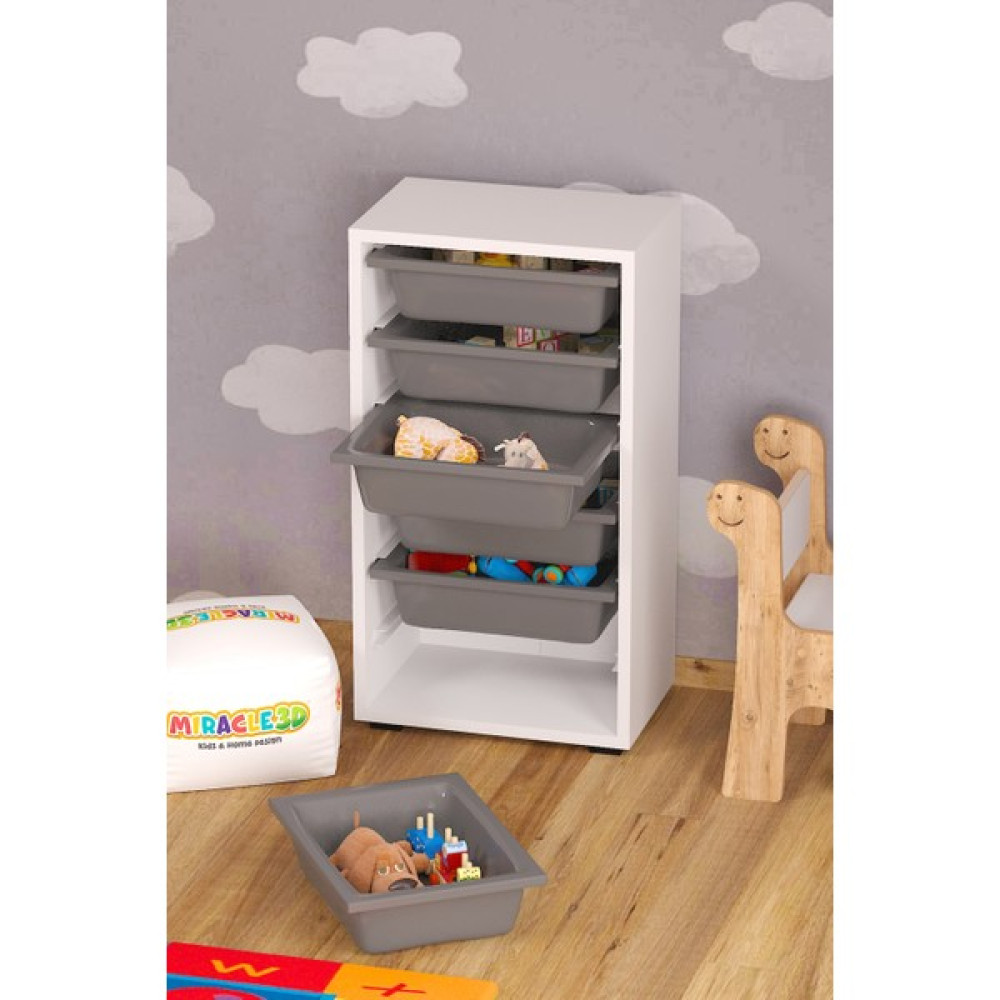 Miracle 3D 6 Sepetli Çok Amaçlı Dolap Gri Sepetli Çocuk Odası Organizer Gardrop & Dolap Fiyatı