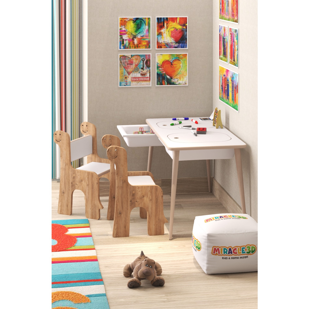 MİRACLE 3D Çocuk Oyun Etkinlik Çalışma Masası Aktivite Masası Bebek-Çocuk Odası Fiyatı