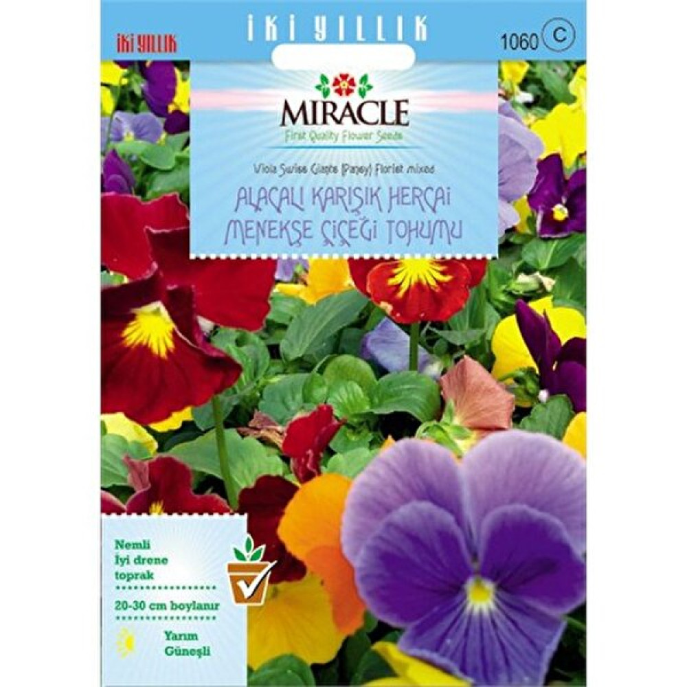 Miracle Tohum Swiss Giant Alacalı Karışık Hercai Menekşe Çiçeği (300 Tohum) Tohum Fiyatı