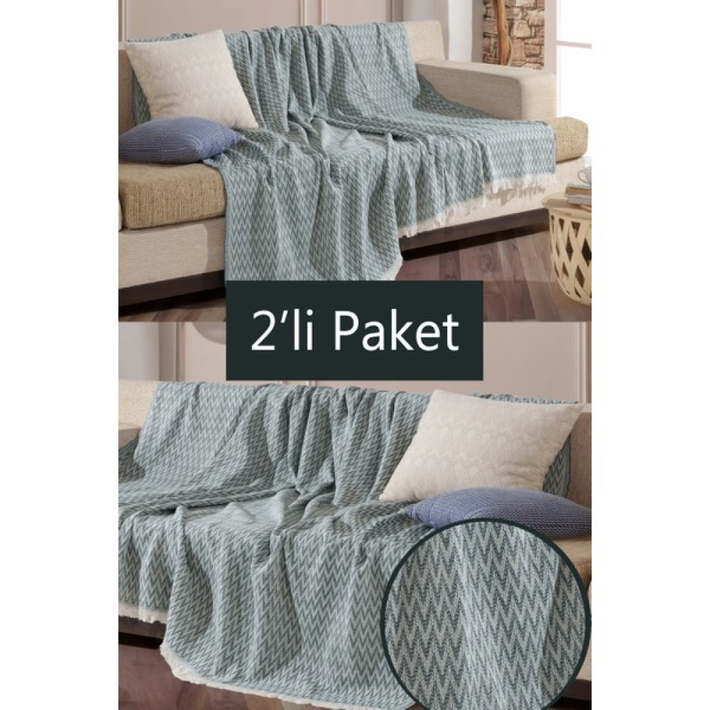 Miracolo Home 2'li Set Pratik Optimal Kaymaz Tasarım 180X220 cm Koltuk Örtüsü Önden Saçaklı-Haki Yeşil - Haki Yeşili - 180 x 220 cm Koltuk & Kanepe Örtüsü Fiyatı