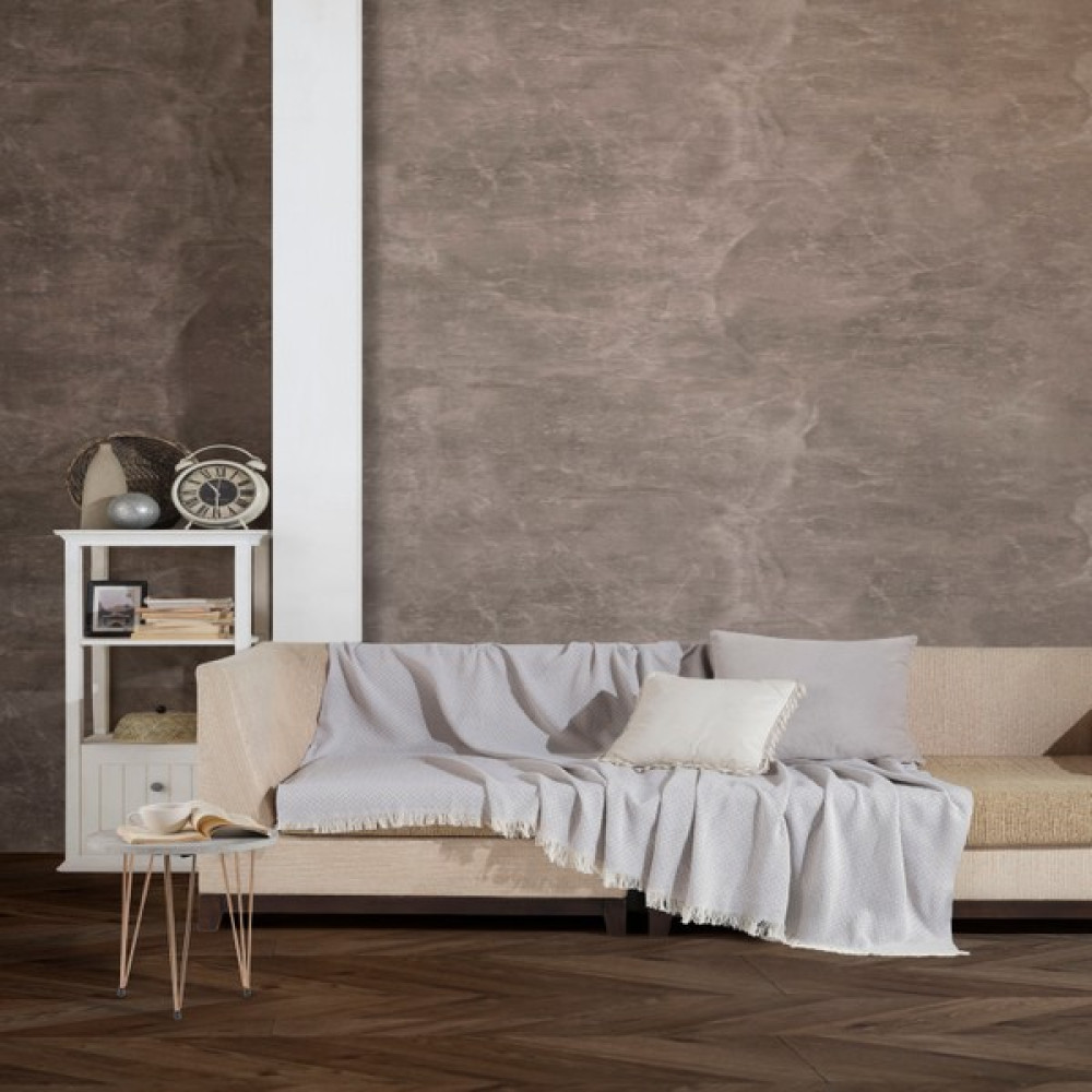 Miracolo Home Burçak Desen Koltuk Kanepe Çekyat Örtüsü 180X220 Cm. Optimal Kaymaz Tasarım Önden Saçaklı - Açık Gri - 180 x 220 cm Koltuk & Kanepe Örtüsü Fiyatı