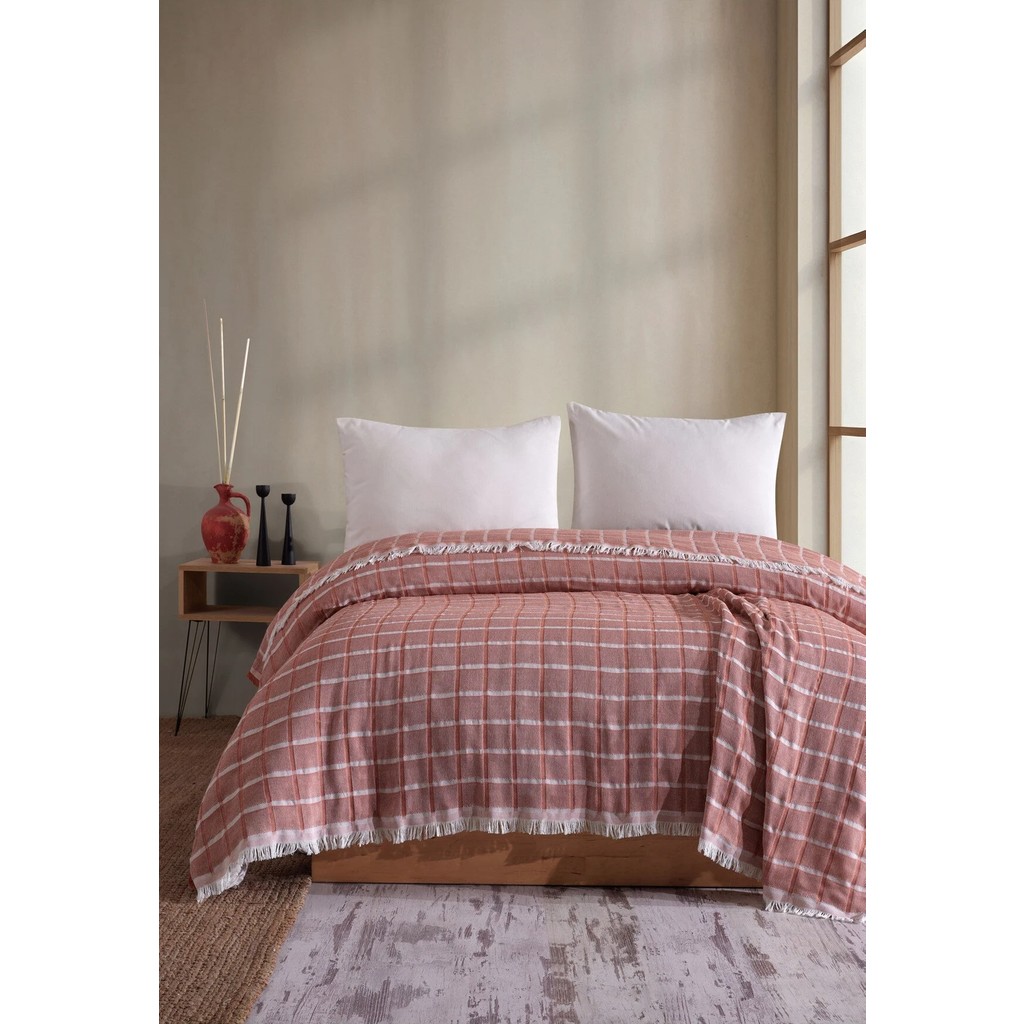Miracolo Home Kırmızı Müslin 4 Katlı Yatak Örtüsü Pike Tek Kişilik Pamuklu Pike 170X206 Yatak Örtüsü Fiyatı