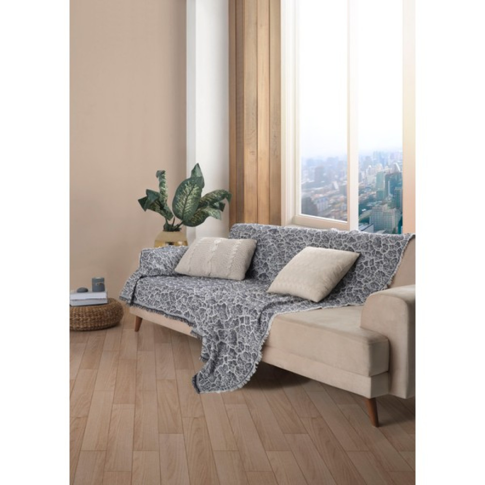 Miracolo Home Optimal Kaymaz Tasarım Koltuk Kanepe Çekyat Örtüsü 180X200 cm Mermer Desen-Siyah - Siyah - 180 x 220 cm Koltuk & Kanepe Örtüsü Fiyatı