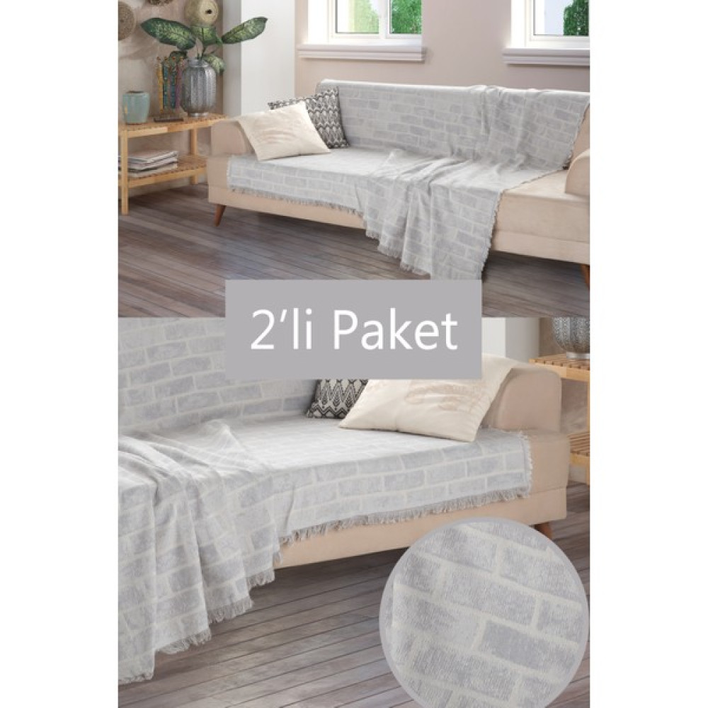 Miracolo Home Optimal Kaymaz Tasarım Koltuk Kanepe Çekyat Örtüsü Tuğla Desen 180X220 Cm.-Açık Gri - Açık Gri - 180 x 220 cm Koltuk & Kanepe Örtüsü Fiyatı