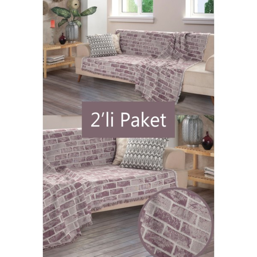 Miracolo Home Optimal Kaymaz Tasarım Koltuk Kanepe Çekyat Örtüsü Tuğla Desen 180X220 Cm.-Bordo - Bordo - 180 x 220 cm Koltuk & Kanepe Örtüsü Fiyatı