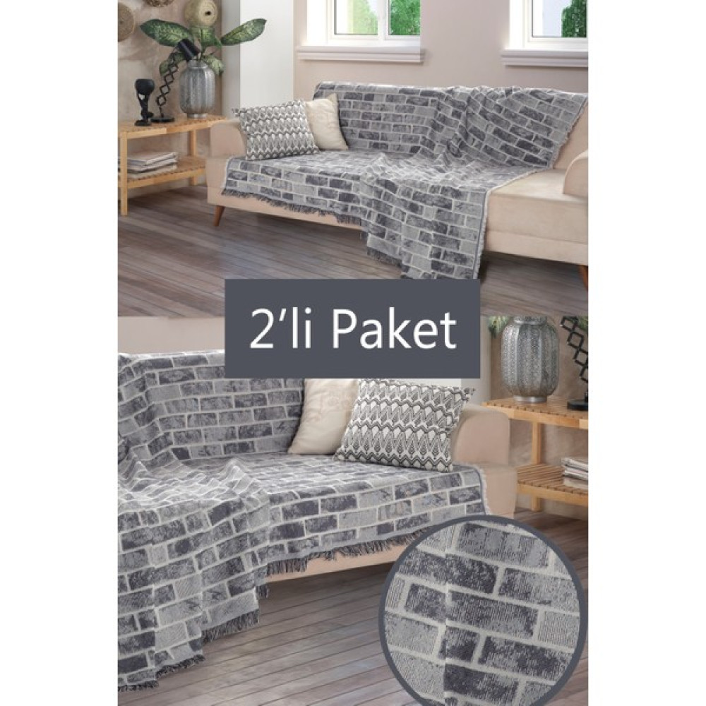 Miracolo Home Optimal Kaymaz Tasarım Koltuk Kanepe Çekyat Örtüsü Tuğla Desen 180X220 Cm.-Siyah - Siyah - 180 x 220 cm Koltuk & Kanepe Örtüsü Fiyatı